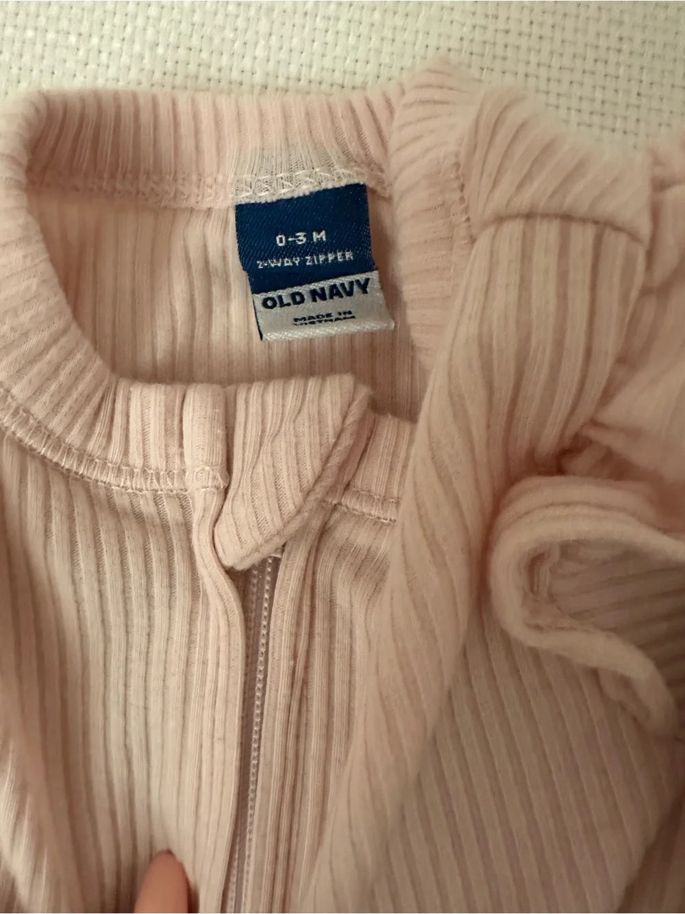 Old Navy Soft Ribbed Footed One-Piece Romper - Pink & lilac 2pc